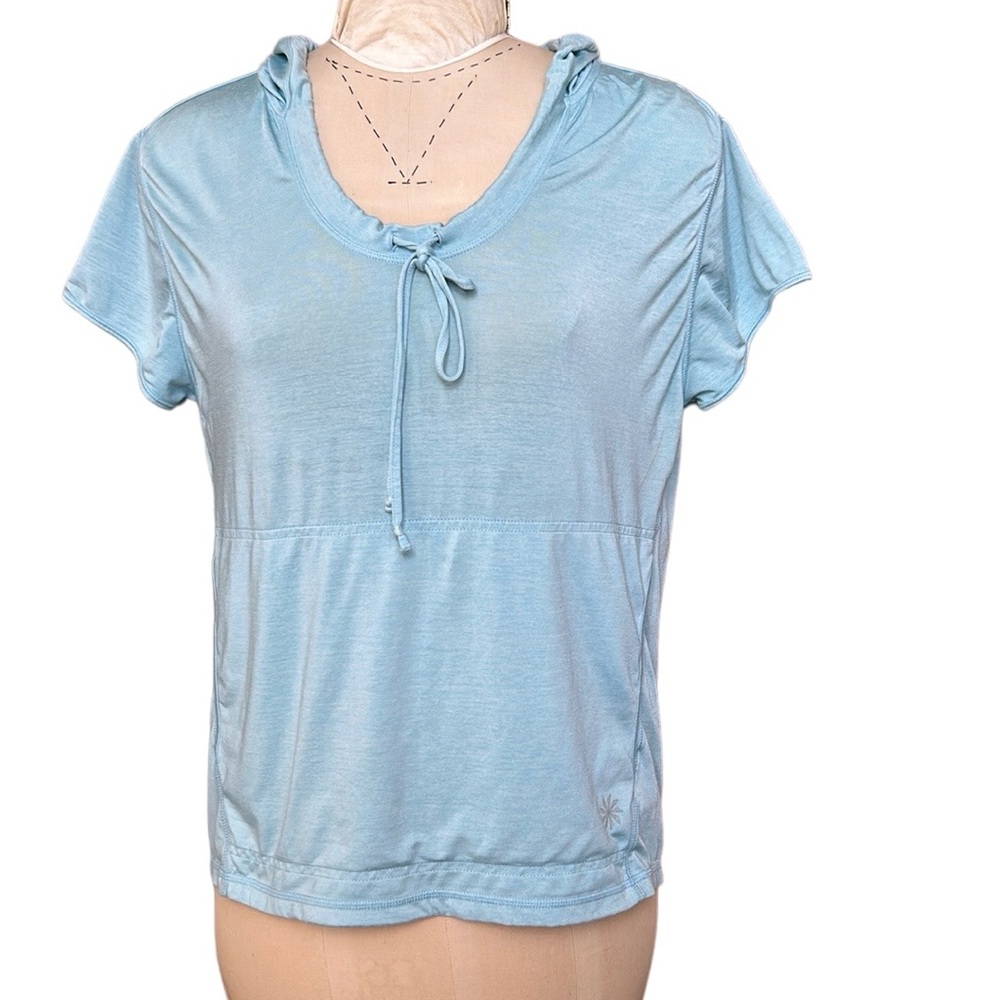 Athleta‎ Women’s Hooded Activewear Top Kangaroo Pocket Heather Blue M